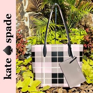 kate ♠️spade LEATHER arch woodland reversible tote